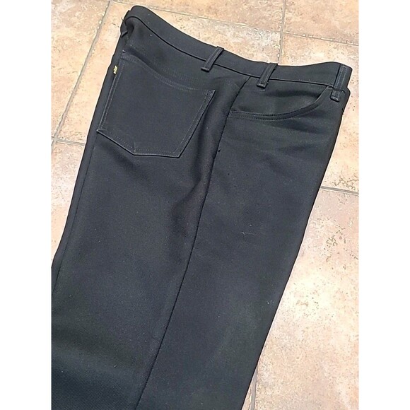 VTG Levis Mens 38x30 Black Dacron Polyester Bootcut Made USA 70s Western Cowboy - Picture 2 of 9